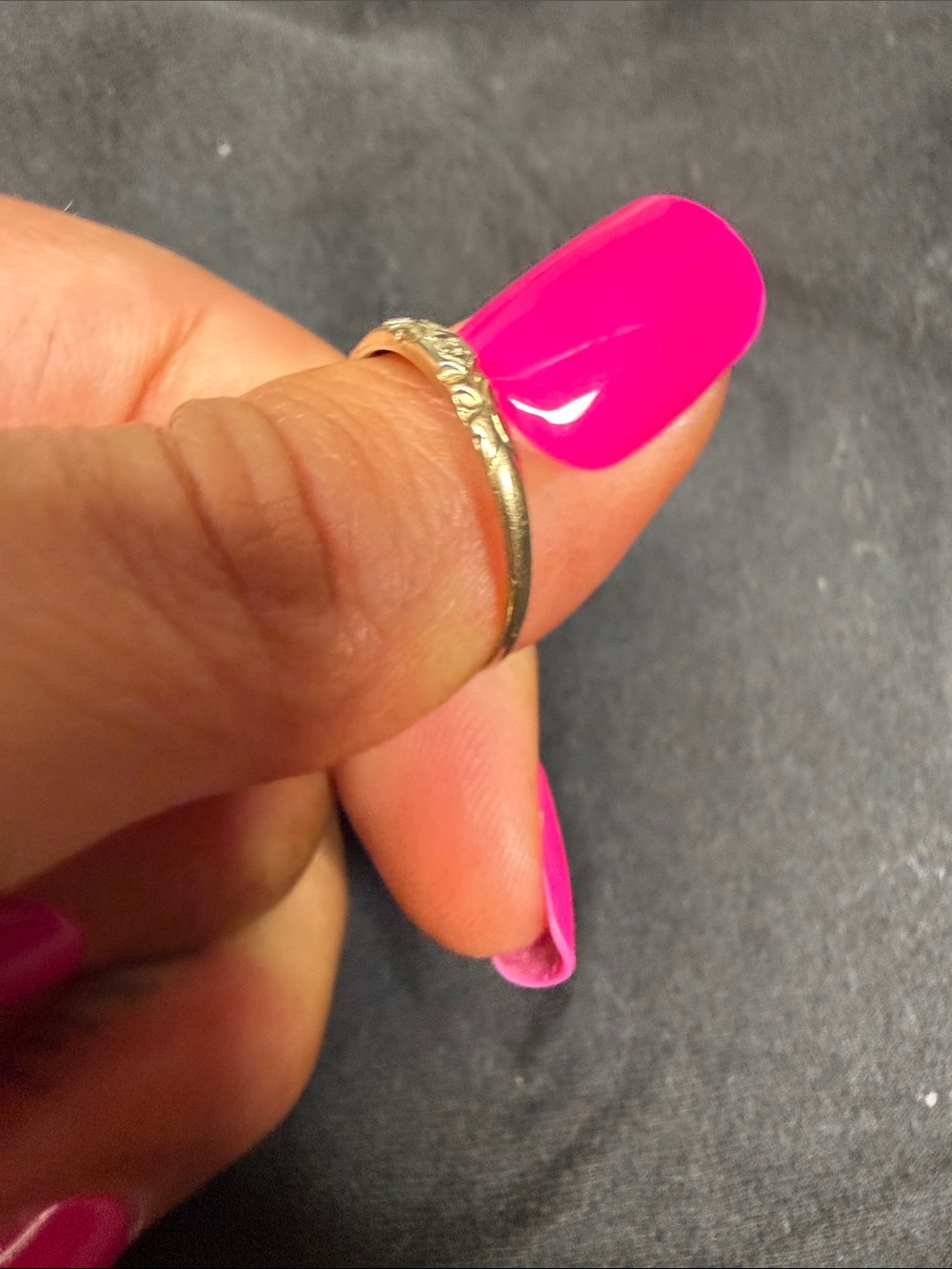 Vintage Silver Floral Engraved Band - Picture 6 of 8